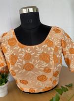 Polyster Peach Casual Wear Printed Readymade Blouse